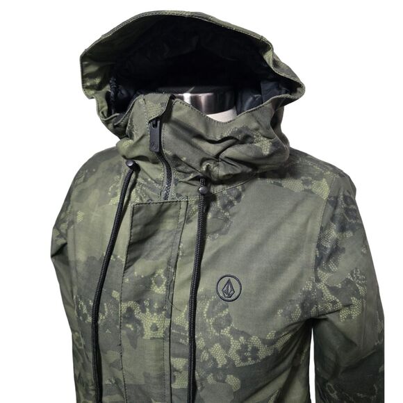 NWT Volcom Winrose Insulated Snow Jacket Womens Sz XS Camo Ski Waterproof - Picture 2 of 9